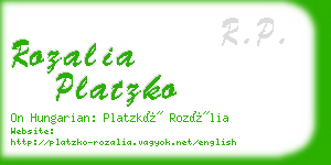 rozalia platzko business card